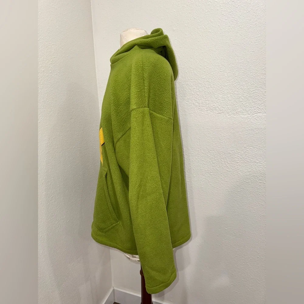 Vintage Winnie The Pooh Green With Yellow Fleece Pullover Hoodie Size Medium